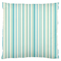 Green Stripes Large Cushion Case (one Side) by designsbymallika