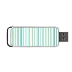 Green Stripes Portable Usb Flash (one Side) by designsbymallika