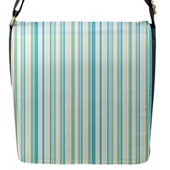 Green Stripes Flap Closure Messenger Bag (s) by designsbymallika