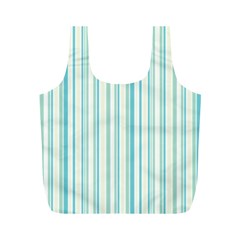 Green Stripes Full Print Recycle Bag (m) by designsbymallika