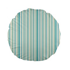 Green Stripes Standard 15  Premium Flano Round Cushions by designsbymallika