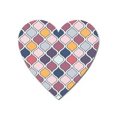 Ethnic Print Multicolor Heart Magnet by designsbymallika