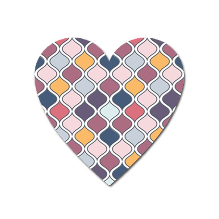 Ethnic Print Multicolor Heart Magnet