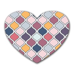 Ethnic Print Multicolor Heart Mousepads by designsbymallika