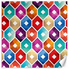 Hexagonal Color Pattern Canvas 12  X 12  by designsbymallika