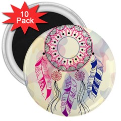 Boho Dreamcatcher Love 3  Magnets (10 Pack)  by designsbymallika