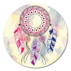 Boho Dreamcatcher Love Magnet 5  (round) by designsbymallika