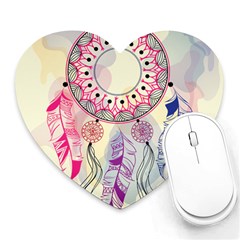 Boho Dreamcatcher Love Heart Mousepads by designsbymallika