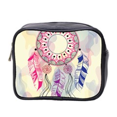 Boho Dreamcatcher Love Mini Toiletries Bag (two Sides) by designsbymallika