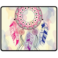 Boho Dreamcatcher Love Fleece Blanket (medium)  by designsbymallika