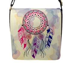 Boho Dreamcatcher Love Flap Closure Messenger Bag (l) by designsbymallika