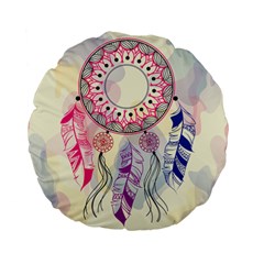 Boho Dreamcatcher Love Standard 15  Premium Flano Round Cushions by designsbymallika