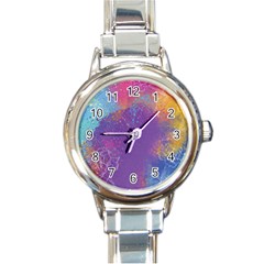 Multicolor Pastel Love Round Italian Charm Watch by designsbymallika