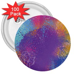 Multicolor Pastel Love 3  Buttons (100 Pack)  by designsbymallika