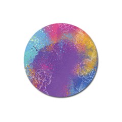 Multicolor Pastel Love Magnet 3  (round) by designsbymallika