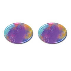 Multicolor Pastel Love Cufflinks (oval) by designsbymallika