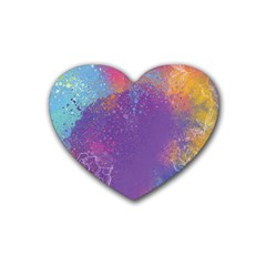 Multicolor Pastel Love Rubber Coaster (heart)  by designsbymallika