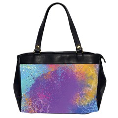 Multicolor Pastel Love Oversize Office Handbag (2 Sides) by designsbymallika