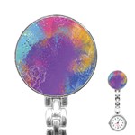 Multicolor Pastel Love Stainless Steel Nurses Watch Front