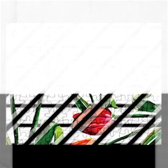 Stripes Tulips Pattern Rectangular Jigsaw Puzzl by designsbymallika