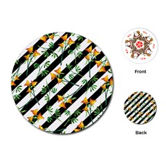 Orange Stripes Love Playing Cards Single Design (round) by designsbymallika