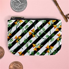 Orange Stripes Love Mini Coin Purse by designsbymallika