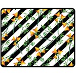 Orange Stripes Love Fleece Blanket (Medium)  60 x50  Blanket Front