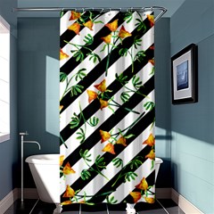 Orange Stripes Love Shower Curtain 36  X 72  (stall)  by designsbymallika