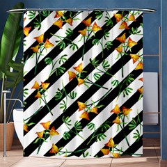 Orange Stripes Love Shower Curtain 60  X 72  (medium)  by designsbymallika