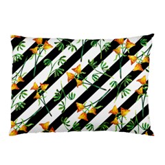 Orange Stripes Love Pillow Case (two Sides) by designsbymallika