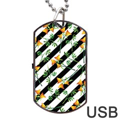 Orange Stripes Love Dog Tag Usb Flash (two Sides) by designsbymallika