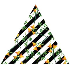 Orange Stripes Love Wooden Puzzle Triangle by designsbymallika