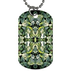 Frosted Green Leaves Repeats Dog Tag (one Side) by kaleidomarblingart