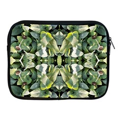 Frosted Green Leaves Repeats Apple Ipad 2/3/4 Zipper Cases by kaleidomarblingart