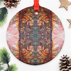 Mixed Media Art Print Ornament (round) by kaleidomarblingart