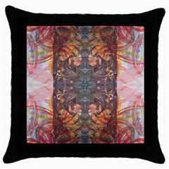 Mixed Media Art Print Throw Pillow Case (black) by kaleidomarblingart