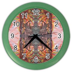 Mixed Media Art Print Color Wall Clock by kaleidomarblingart