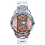 Mixed media art print Stainless Steel Analogue Watch Front