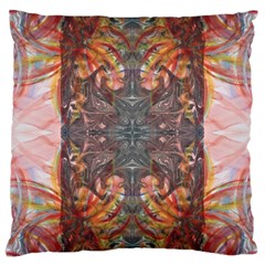 Mixed Media Art Print Large Cushion Case (two Sides) by kaleidomarblingart