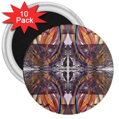 Mixed Media Symmetry 3  Magnets (10 Pack)  by kaleidomarblingart