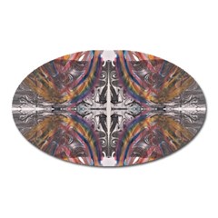 Mixed Media Symmetry Oval Magnet by kaleidomarblingart