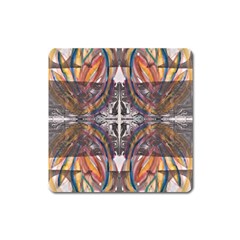 Mixed Media Symmetry Square Magnet by kaleidomarblingart