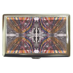 Mixed Media Symmetry Cigarette Money Case by kaleidomarblingart