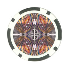 Mixed Media Symmetry Poker Chip Card Guard by kaleidomarblingart