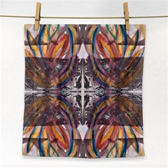 Mixed Media Symmetry Face Towel by kaleidomarblingart