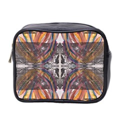 Mixed Media Symmetry Mini Toiletries Bag (two Sides) by kaleidomarblingart