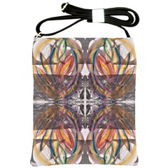 Mixed Media Symmetry Shoulder Sling Bag by kaleidomarblingart