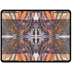 Mixed Media Symmetry Fleece Blanket (large)  by kaleidomarblingart