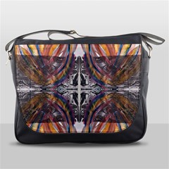 Mixed Media Symmetry Messenger Bag by kaleidomarblingart