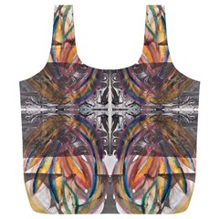 Mixed Media Symmetry Full Print Recycle Bag (xl) by kaleidomarblingart